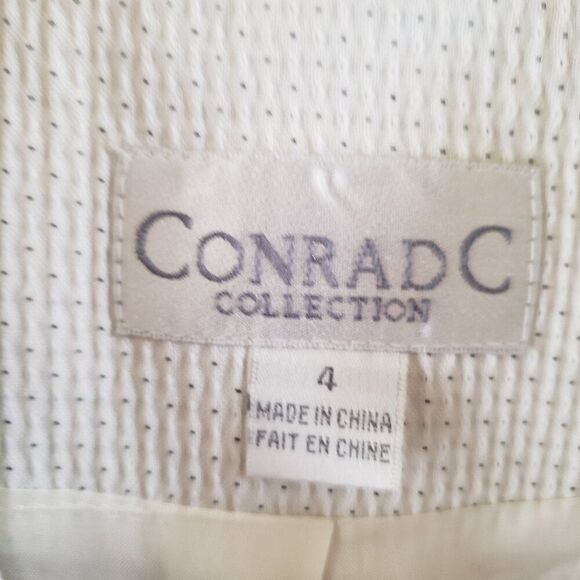 Conrad C Collection Contrast-Trim Zip Up Blazer - Picture 3 of 3